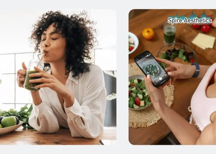 Image of woman looking into her diet and fat freezing Basildon to improve her health