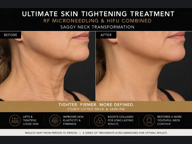 before and after Ultimate skin tightening treatment Basildon